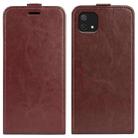 For OPPO A16E R64 Texture Vertical Flip Leather Phone Case(Brown) - 1