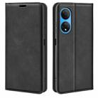 For Honor X7 Retro-skin Magnetic Suction Leather Phone Case(Black) - 1