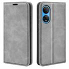 For Honor X7 Retro-skin Magnetic Suction Leather Phone Case(Grey) - 1