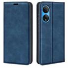 For Honor X7 Retro-skin Magnetic Suction Leather Phone Case(Dark Blue) - 1
