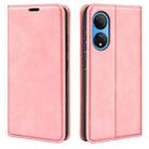 For Honor X7 Retro-skin Magnetic Suction Leather Phone Case(Pink) - 1