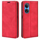 For Honor X7 Retro-skin Magnetic Suction Leather Phone Case(Red) - 1