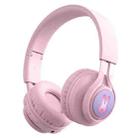 BT06C+ Children Head-mounted Cute Wireless Bluetooth Headset with Microphone & LED Light(Pink) - 1