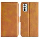 For Samsung Galaxy M23 5G Dual-side Magnetic Buckle Leather Phone Case(Yellow) - 1