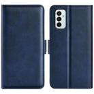 For Samsung Galaxy M23 5G Dual-side Magnetic Buckle Leather Phone Case(Dark Blue) - 1