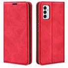 For Samsung Galaxy M23 5G Retro-skin Magnetic Suction Leather Phone Case(Red) - 1