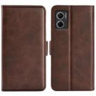 For Xiaomi Redmi Note 11E / Redmi 10 5G Dual-side Magnetic Buckle Leather Phone Case(Brown) - 1