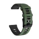 For Garmin Move Luxe 20mm Mixed-color Silicone Watch Band(Amy Green+Black) - 1