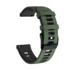 For Garmin Forerunner 645 Music 20mm Mixed-color Silicone Watch Band(Amy Green+Black) - 1
