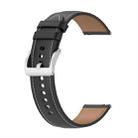 For  Garmin VivoMove Style Embossed Genuine Leather Watch Band(Black) - 1