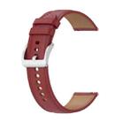 For For Garmin Forerunner 645 Music Embossed Genuine Leather Watch Band(Red) - 1