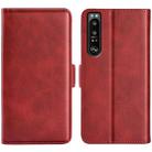 For Sony Xperia 1 IV Dual-side Magnetic Buckle Leather Phone Case(Red) - 1