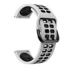 For Garmin Move Luxe 20mm Mixed-color Silicone Watch Band(White Black) - 1