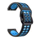 For Garmin Forerunner 645 Music 20mm Mixed-color Silicone Watch Band(Black Blue) - 1