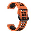 For Garmin Vivoactive3 Music 20mm Mixed-color Silicone Watch Band(Orange Black) - 1