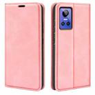 For OPPO Realme GT Neo 3 Retro-skin Magnetic Suction Leather Phone Case(Pink) - 1