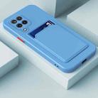 For Samsung Galaxy A22 4G Skin Feel Card TPU Contrast Color Button Phone Case(Sky Blue) - 1
