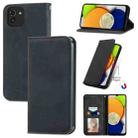 For Samsung Galaxy A03 EU 166mm Retro Skin Feel Magnetic Horizontal Flip Leather Phone Case(Black) - 1