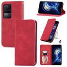 For Xiaomi Redmi K50 Pro Retro Skin Feel Magnetic Flip Leather Phone Case(Red) - 1