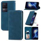 For Xiaomi Redmi K50 Pro Retro Skin Feel Magnetic Flip Leather Phone Case(Blue) - 1