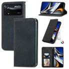 For Xiaomi Poco X4 Pro 5G Retro Skin Feel Magnetic Flip Leather Phone Case(Black) - 1