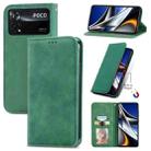 For Xiaomi Poco X4 Pro 5G Retro Skin Feel Magnetic Flip Leather Phone Case(Green) - 1