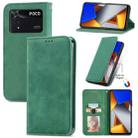 For Xiaomi Poco M4 Pro Retro Skin Feel Magnetic Flip Leather Phone Case(Green) - 1