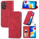For Xiaomi Redmi Note 11S Retro Skin Feel Magnetic Flip Leather Phone Case(Red) - 1