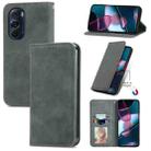 For Motorola Edge X30 Retro Skin Feel Magnetic Horizontal Flip Leather Phone Case(Gray) - 1