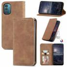 For Nokia G21 Retro Skin Feel Magnetic Horizontal Flip Leather Phone Case(Brown) - 1