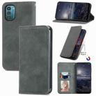 For Nokia G21 Retro Skin Feel Magnetic Horizontal Flip Leather Phone Case(Gray) - 1