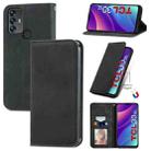 For TCL 30 SE Retro Skin Feel Magnetic Horizontal Flip Leather Phone Case(Black) - 1