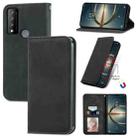 For TCL 30 V 5G Retro Skin Feel Magnetic Horizontal Flip Leather Phone Case(Black) - 1