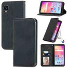 For TCL A509DL / A3 Retro Skin Feel Magnetic Horizontal Flip Leather Phone Case(Black) - 1