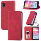 For TCL A509DL / A3 Retro Skin Feel Magnetic Horizontal Flip Leather Phone Case(Red) - 1
