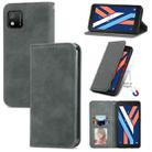 For Wiko Y52 Retro Skin Feel Magnetic Horizontal Flip Leather Phone Case(Gray) - 1