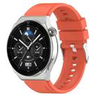 For Huawei Watch GT 3 Pro 46mm 22mm Protruding Head Silver Buckle Silicone Watch Band(Orange) - 1