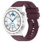 For Huawei Watch GT 3 Pro 43mm 20mm Protruding Head Silver Buckle Silicone Watch Band(Wine Red) - 1