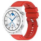 For Huawei Watch GT 3 Pro 43mm 20mm Protruding Head Silver Buckle Silicone Watch Band(Red) - 1