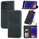 For OPPO Find X5 Retro Skin Feel Magnetic Horizontal Flip Leather Phone Case(Black) - 1