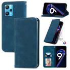 For OPPO Realme 9 Pro Retro Skin Feel Magnetic Horizontal Flip Leather Phone Case(Blue) - 1