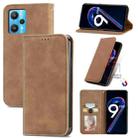 For OPPO Realme 9 Pro Retro Skin Feel Magnetic Horizontal Flip Leather Phone Case(Brown) - 1