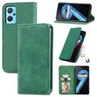 For OPPO Realme 9i Retro Skin Feel Magnetic Horizontal Flip Leather Phone Case(Green) - 1