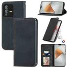 For vivo S12 Pro Retro Skin Feel Magnetic Horizontal Flip Leather Phone Case(Black) - 1