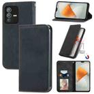 For vivo S12 Retro Skin Feel Magnetic Horizontal Flip Leather Phone Case(Black) - 1