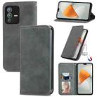 For vivo S12 Retro Skin Feel Magnetic Horizontal Flip Leather Phone Case(Gray) - 1
