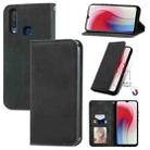 For vivo Y17 Retro Skin Feel Magnetic Horizontal Flip Leather Phone Case(Black) - 1