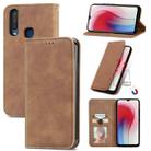 For vivo Y17 Retro Skin Feel Magnetic Horizontal Flip Leather Phone Case(Brown) - 1