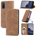 For vivo Y20 / Y20 2021 Retro Skin Feel Magnetic Horizontal Flip Leather Phone Case(Brown) - 1