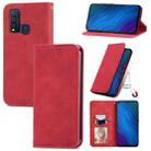 For vivo Y50 Retro Skin Feel Magnetic Horizontal Flip Leather Phone Case(Red) - 1